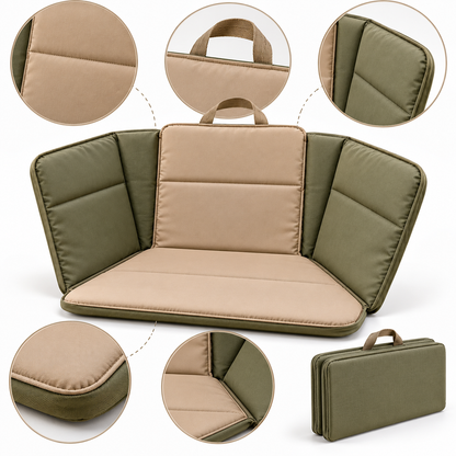 Three-Panel Foldable Outdoor Comfort Seat with Side Support