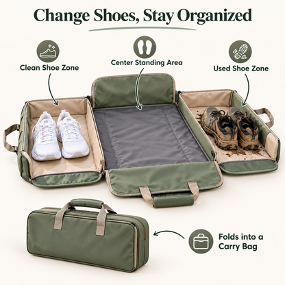 Convertible Outdoor Shoe Change Mat and Carry Bag